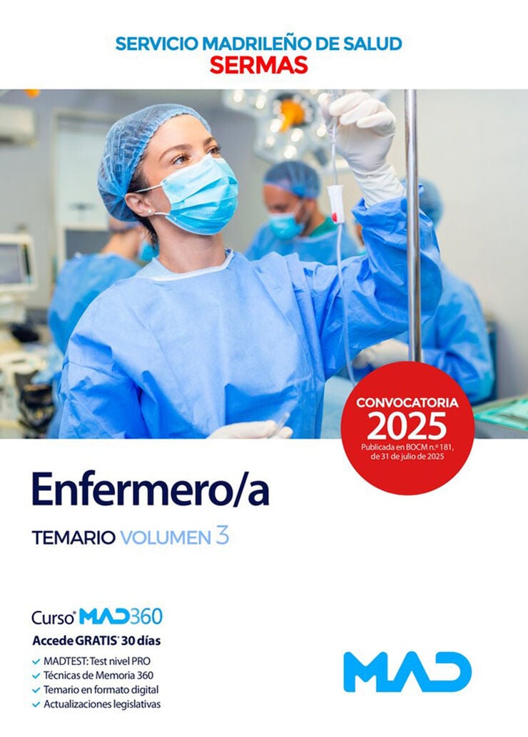 Enfermero/a del Servicio Madrile&ntilde;o de Salud. Temario volumen 3