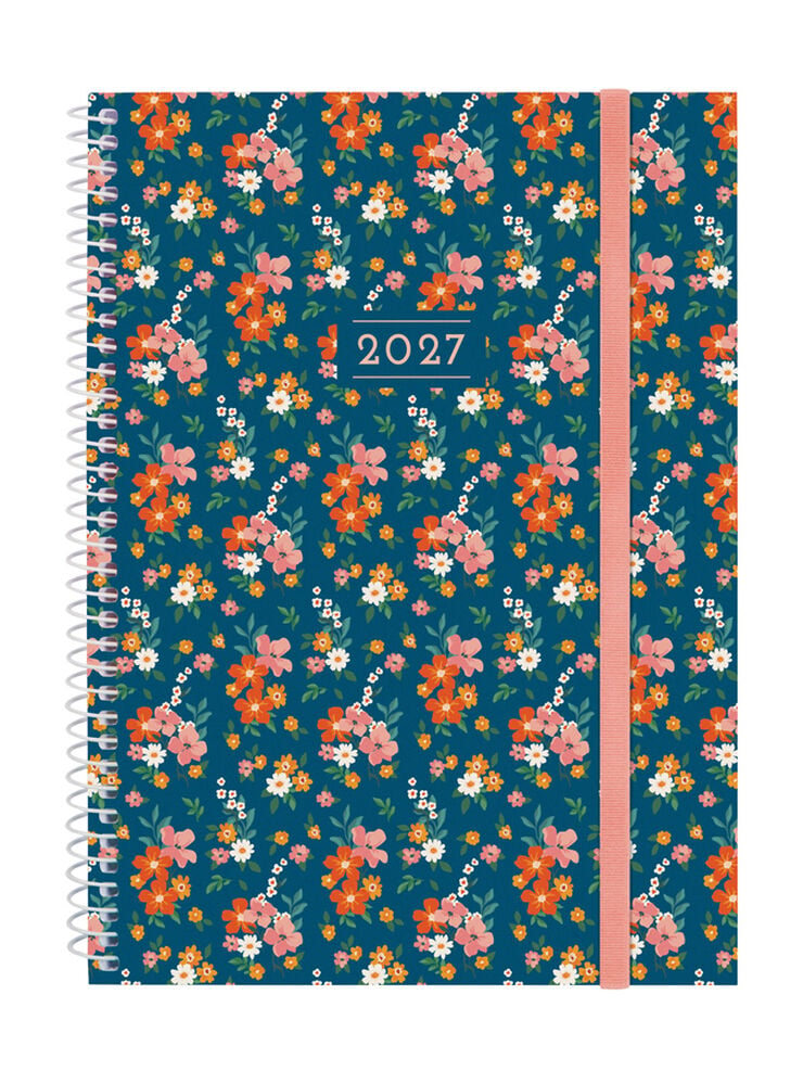 Agenda Finocam Design Collection Setmana Vista Horitzontal 2027 Castell&agrave; Flora