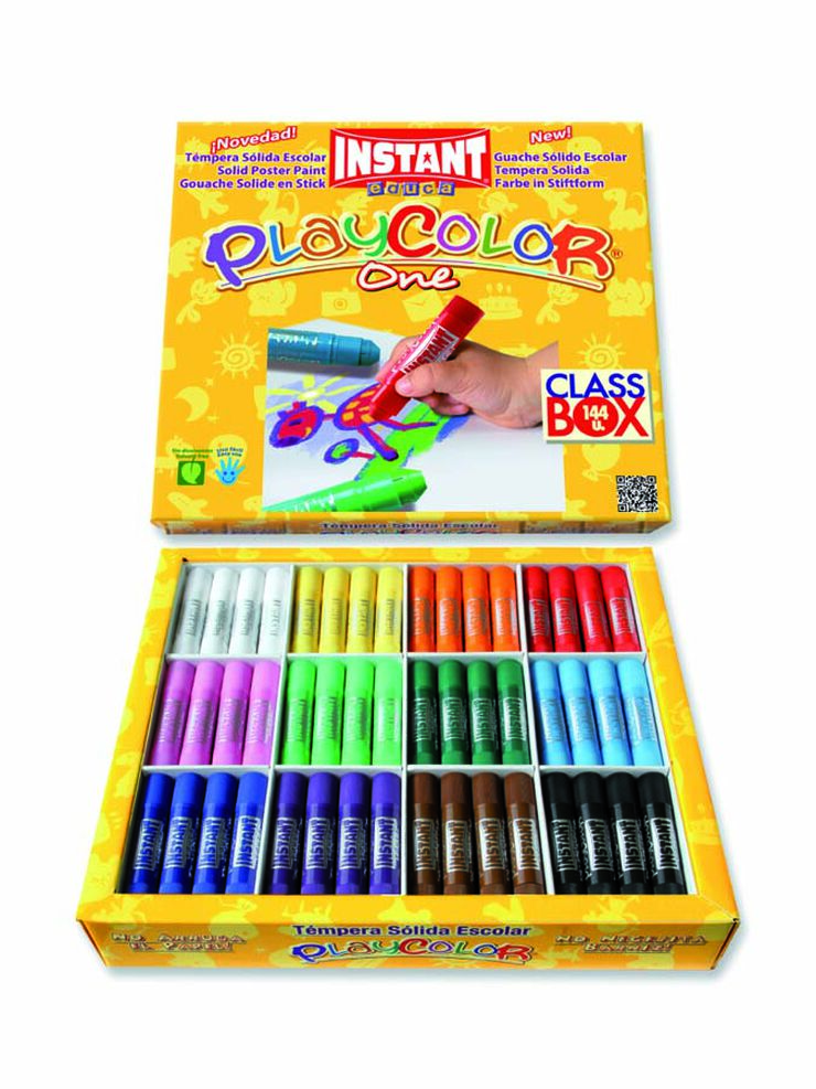 Tempera sólida Playcolor One 12 colores 144 u