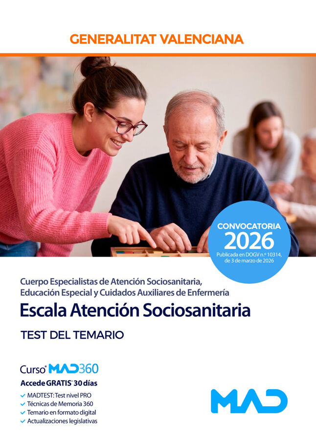 Cuerpo Especialistas de atenci&oacute;n sociosanitaria, educaci&oacute;n especial y cuidados auxiliares de enfermer&iacute;a de la Generalitat Valenciana. Escala Atenci&oacute;n
