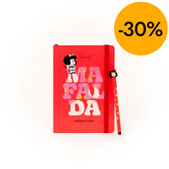 Set Agenda Mafalda A5 sem/vista 2026 cast + Bol&iacute;grafo