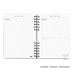 Agenda Miquelrius Plus Wire-O Dia P&agrave;gina Multiling&uuml;e 2027 Negre