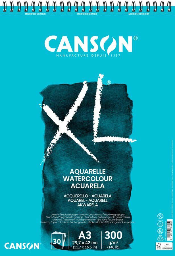 Bloc espiral Acuarela Canson XL A3 300g 30 hojas
