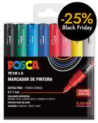 Retoladors Posca PC-1M 0,7mm basic 8 colors