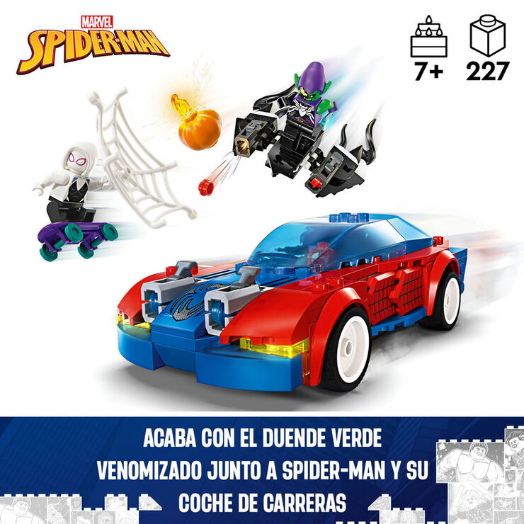LEGO®  Super Herois Cotxe de Carreres de Spider-Man i Follet Verd Venomitzat 76279