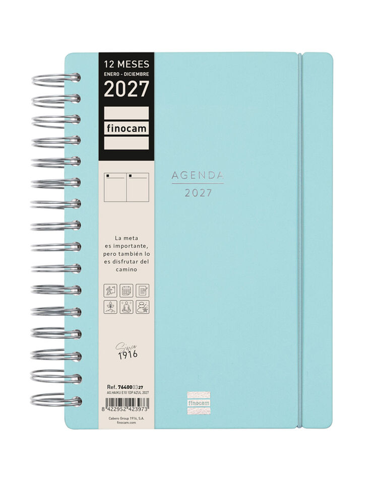 Agenda Finocam Haiku D&iacute;a P&aacute;gina 2027 Castellano Azul