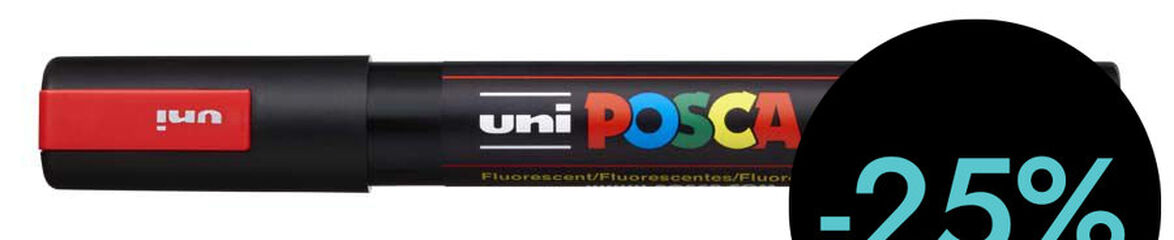 Retolador Posca PC-5M 1,8-2,5mm vermell fluorescent