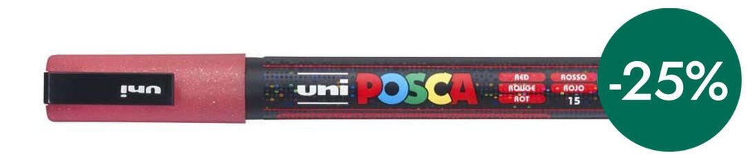 Rotulador Posca PC-3M 0,9-1,3mm rojo glitter