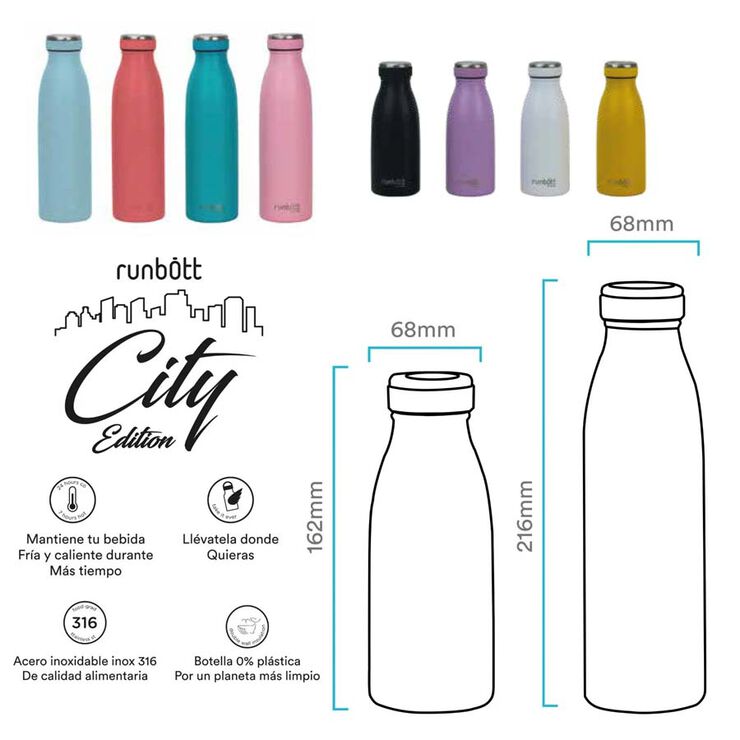 Botella termo Runbott City 500ml antracita