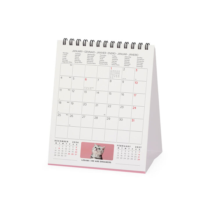 Calendario Legami 12x14,5 Sobremesa Kittens Multiling&uuml;e 2027