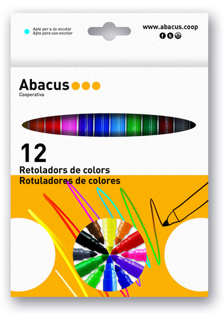 Rotuladores Punta Gruesa Abacus 12 colores