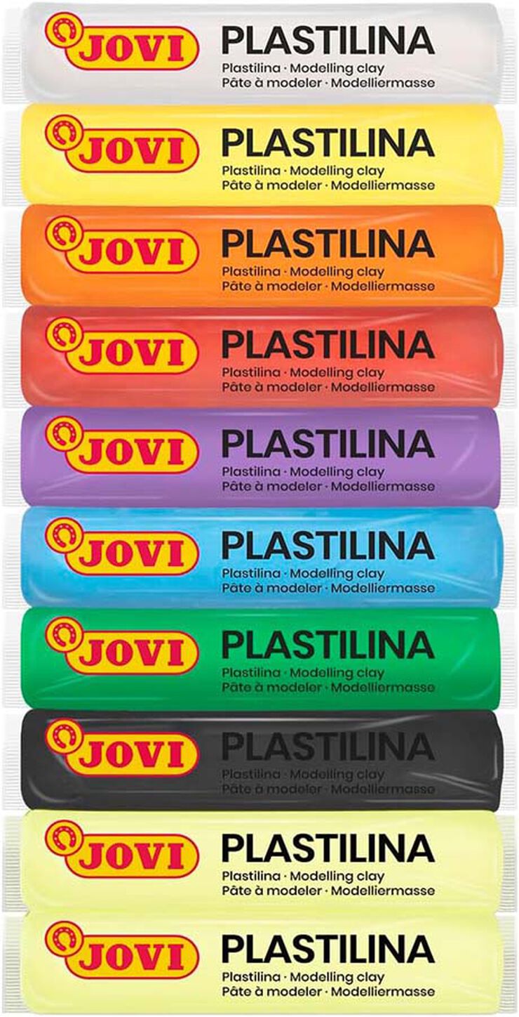 Plastilina Jovi  8 colors bàsics + 2 fosforescents 15g