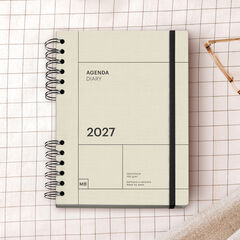 Agenda Miquelrius Plus Wire-O Setmana Vista Catal&agrave; 2027 Crema
