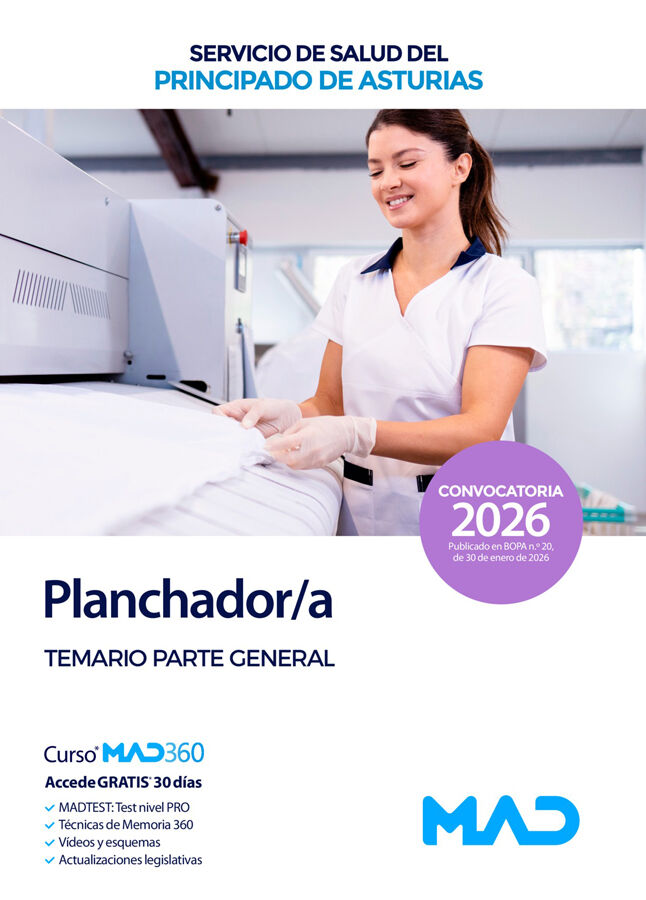 Planchador/a del Servicio de Salud del Principado de Asturias (SESPA). Temario parte general