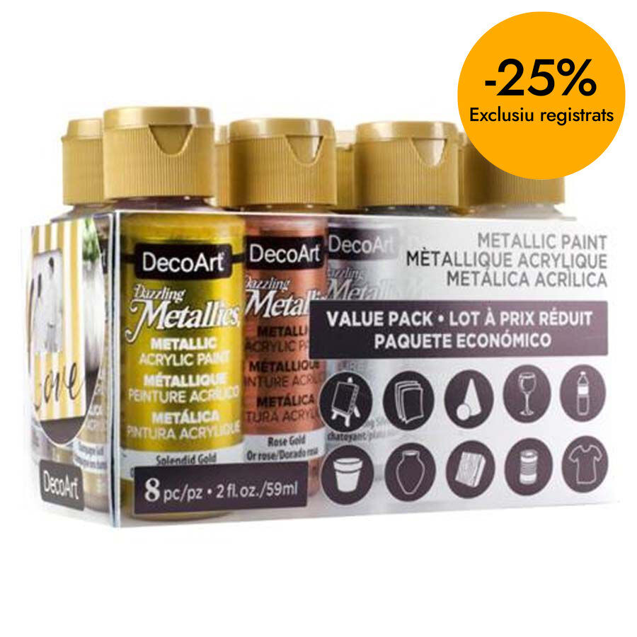 DecoArt Acr&iacute;lica Americana Metallics 8 colores