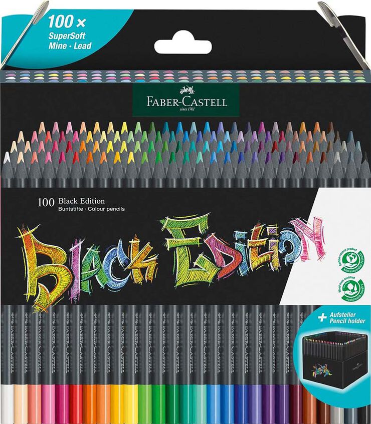 Estuche plegable lápices Faber-Castell Black Edition 100 colores