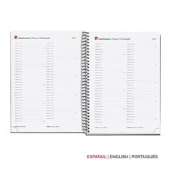 Agenda Miquelrius Espiral Plus Semana Vista Multiling&uuml;e 2027 Gris