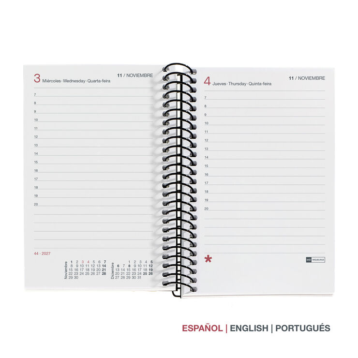 Agenda Miquelrius Espiral Caddy Dia P&agrave;gina Catal&agrave; 2027 City Negre