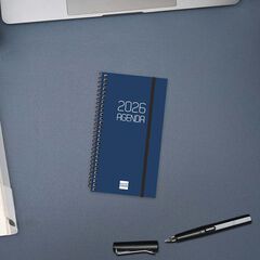 Agenda Finocam Opaque E9 setm/vista horitzontal cas 2026 blau