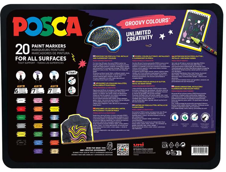 Maletín Posca Groovy 20 piezas