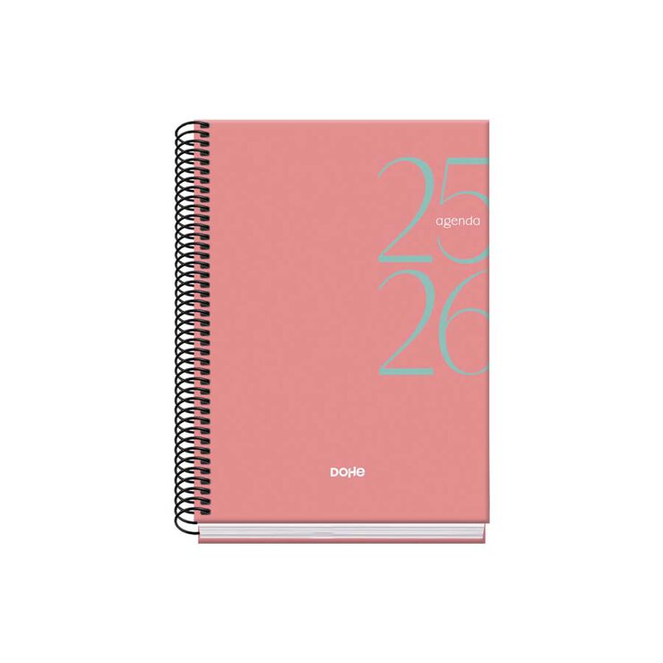 Agenda escolar Dohe A5 sem/vista cas 2025-26 Basic rosa