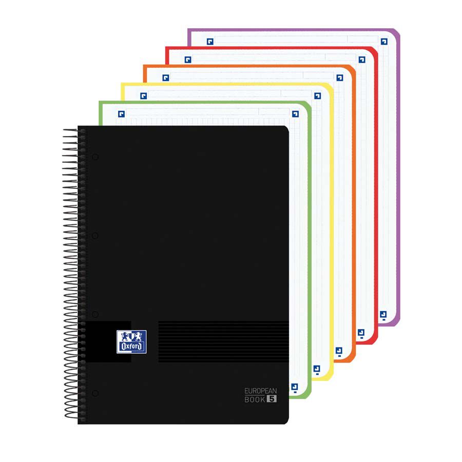 Cuaderno Oxford EuropeanBook 5 A4 + 120 hojas 5x5 Live&Go negro