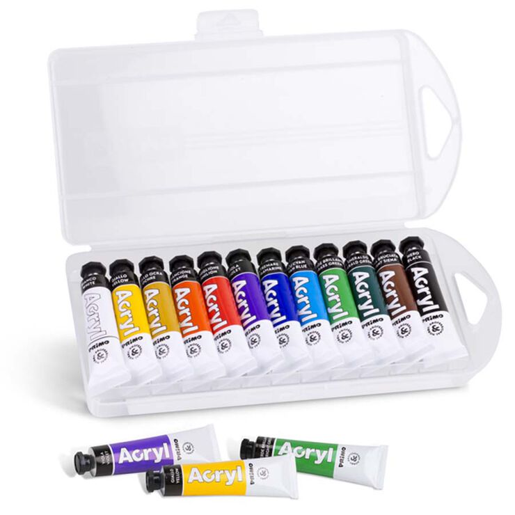 Pintura Acrílica Acryl estuche 12 colores