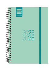 Agenda Finocam escolar espiral E8 sem/vista cat 2025-26 turquesa
