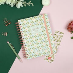 Agenda Finocam Flower Journal D&iacute;a P&aacute;gina 2027 Catal&aacute;n Verde