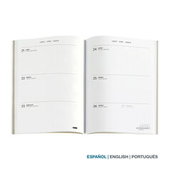 Agenda Miquelrius Plus Semana Vista Multiling&uuml;e 2027 Kraft Gris