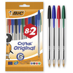 Bolígrafo Bic Cristal 8+2. 4 colores