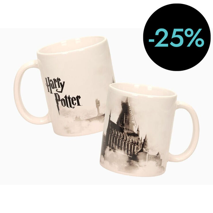 Tassa Hogwarts Cerámica Blanca-Negra