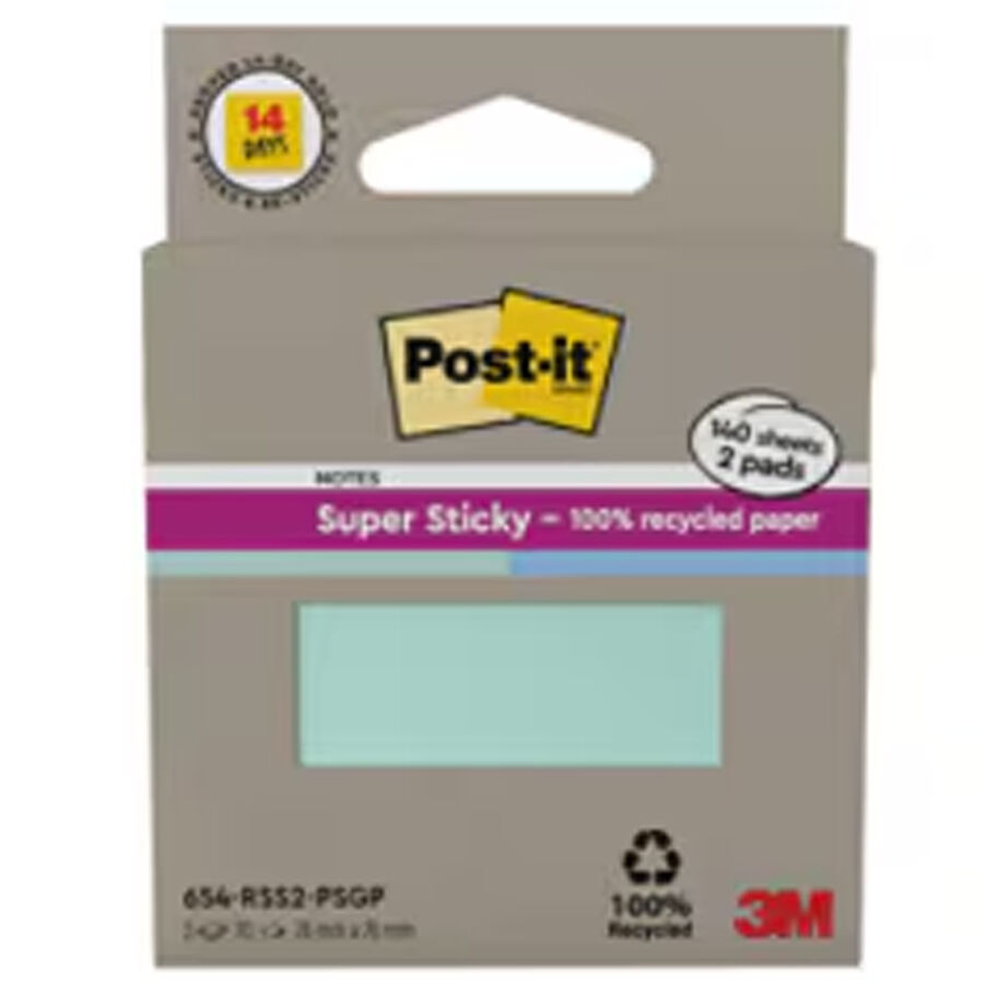 Bloc de Notas Adhesivas Post-it Reciclado 76 &times; 76 mm Verde y Lila
