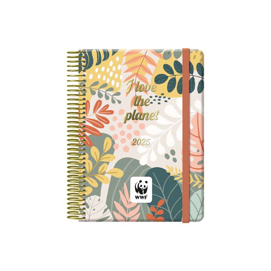 Agenda Espiral WWF 12,5x18 d&iacute;a/p&aacute;g castellano 2025