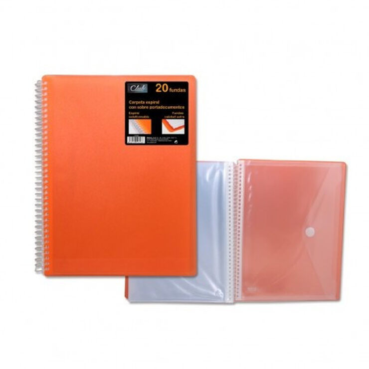 Carpeta Fundes PP Club 20 hojas taronja