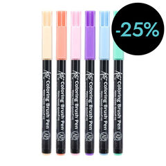 Retoladors Brush Koi pastel 6 colors