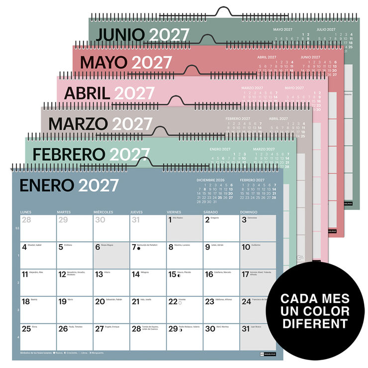 Calendario Miquelrius Pared A4 Castellano Chromatic 2027