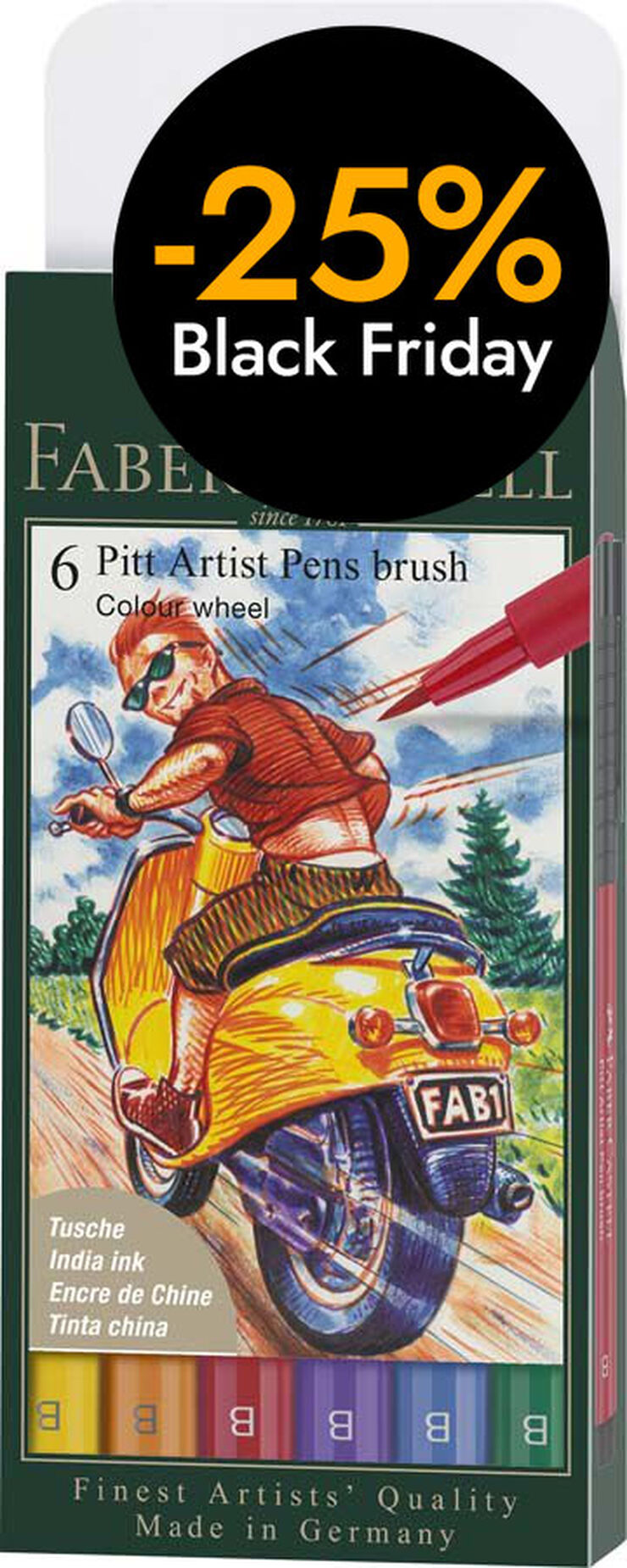 Pitt Artist Pen Faber-Castell Wheel 6 colors