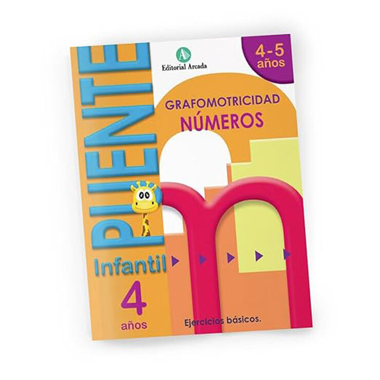 Cuaderno de grafomotricidad Puente Infantil Números 4 años