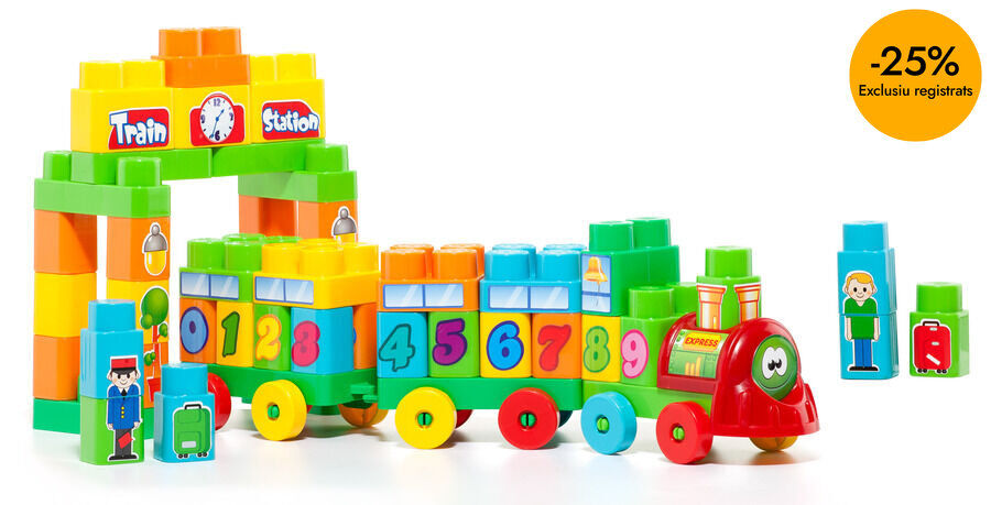 Tren Bloques i 2 Vagones 70 piezas