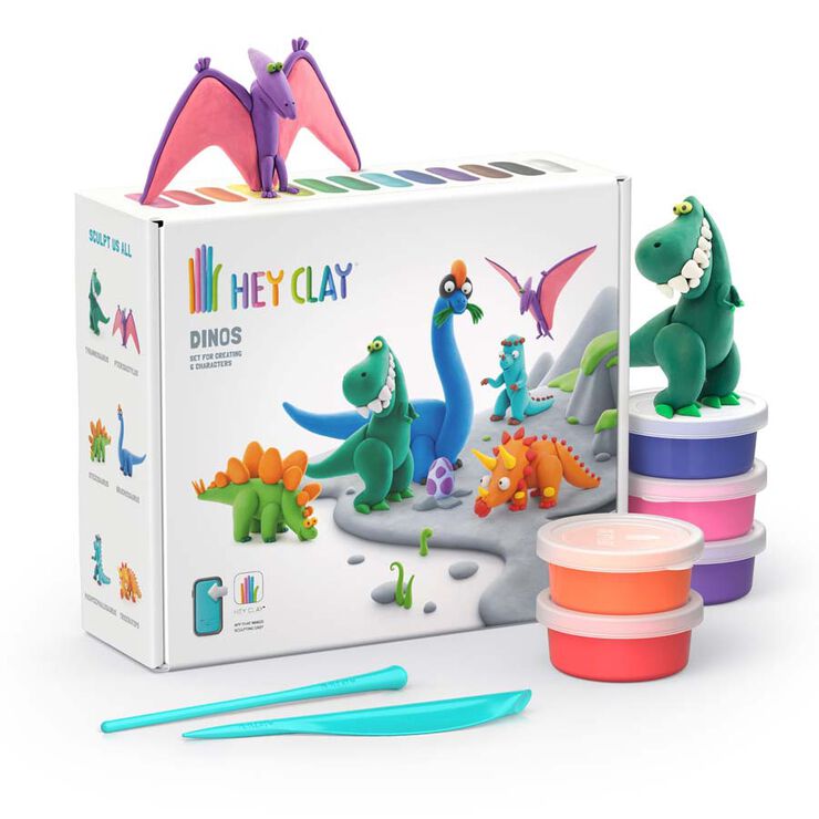 Hey Clay Set Dinosaures 15 pots