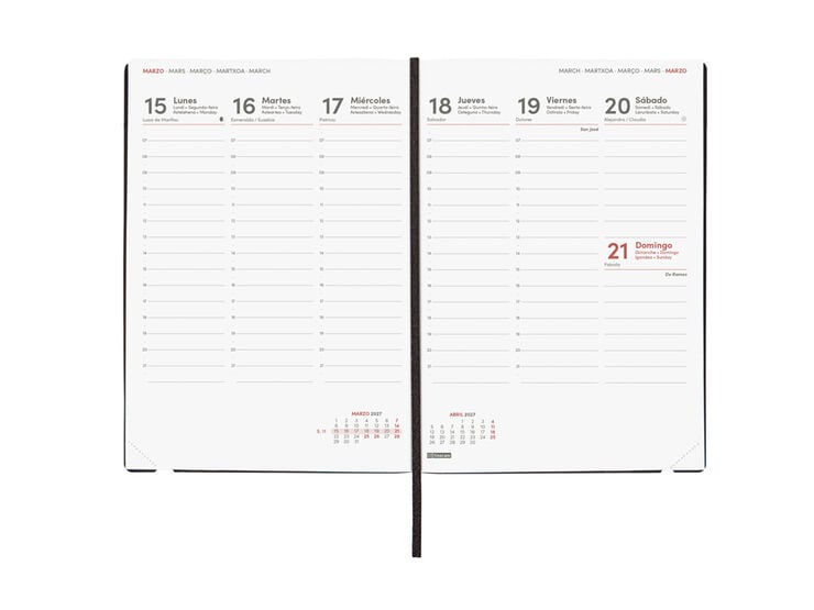 Agenda Finocam Mara Semana Vista Vertical 2027 Castellano Turquesa
