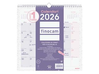 Calendario pared Finocam Chic Escribir 30x30 2026 catalán morado