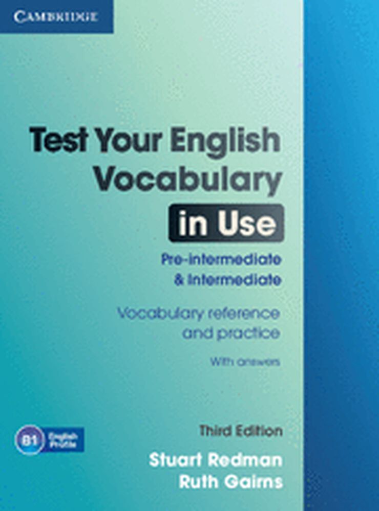 Test Your English Vocabulary in Use Pre-Intermediateand Intermediate With Answers 3Rd Edition