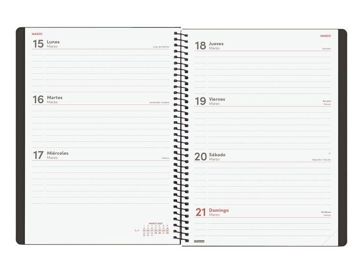 Agenda Finocam My Setmana Vista Horitzontal 2027 Castell&agrave; Negre