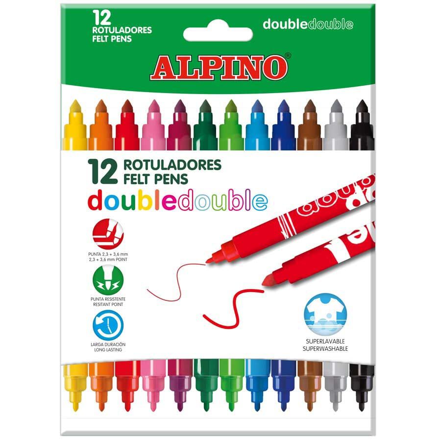 Retoladores Alpino Double 10+2 colores