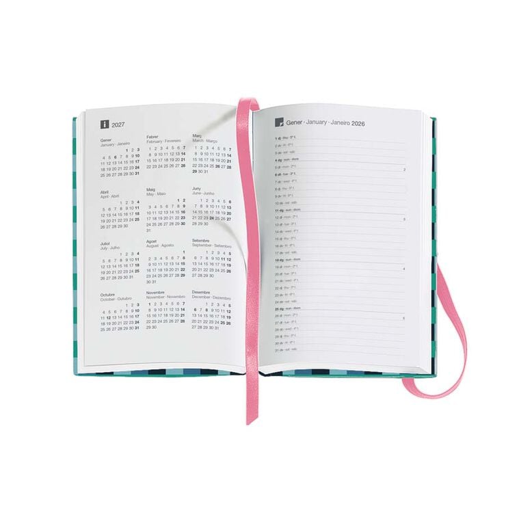 Agenda Miquelrius Passport 9x14 dia/pàg català 2026 Color Block