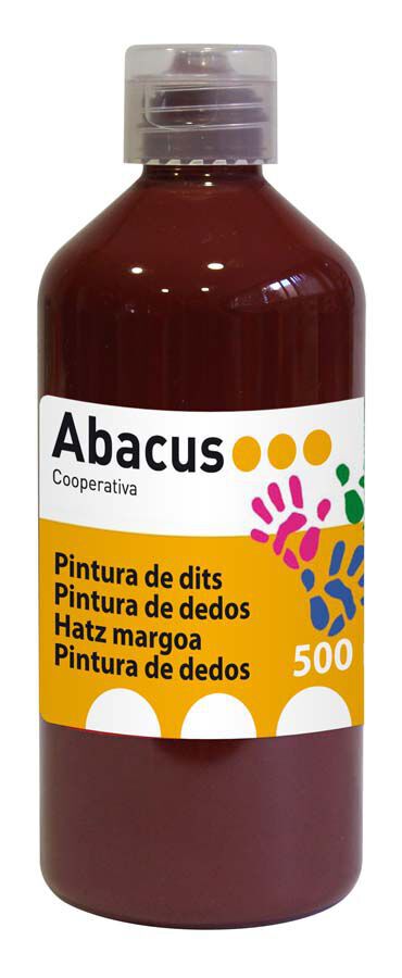Pintura de dedos Abacus 500ml marr&oacute;n