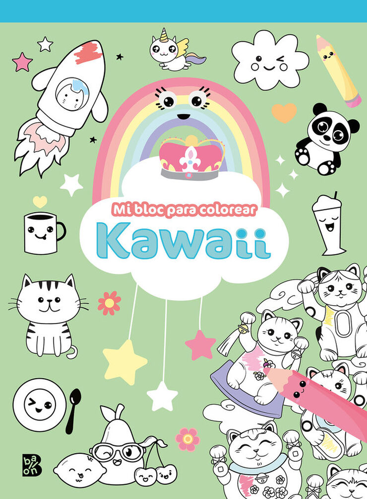 Kawaii mi bloc para colorear