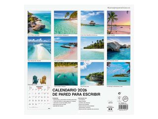 Calendario pared Finocam 30x30 2026 Paisajes Paraíso castellano